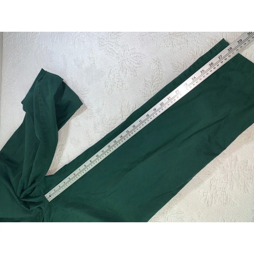 Polo Golf Ralph Lauren Mens 30x29 Vintage Pleated Chino Pants Green Cotton